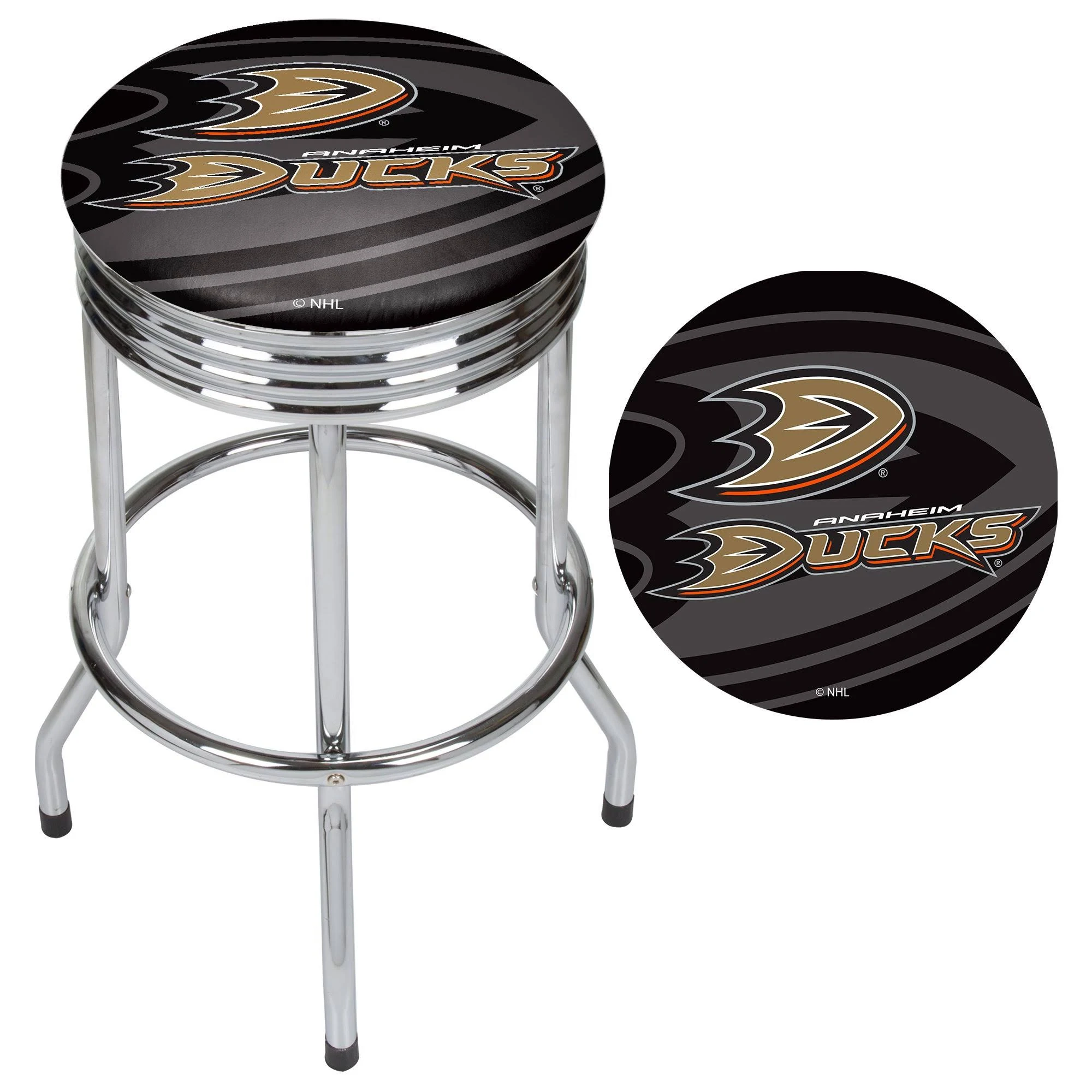 NHL Chrome Ribbed Bar Stool - Chicago Blackhawks