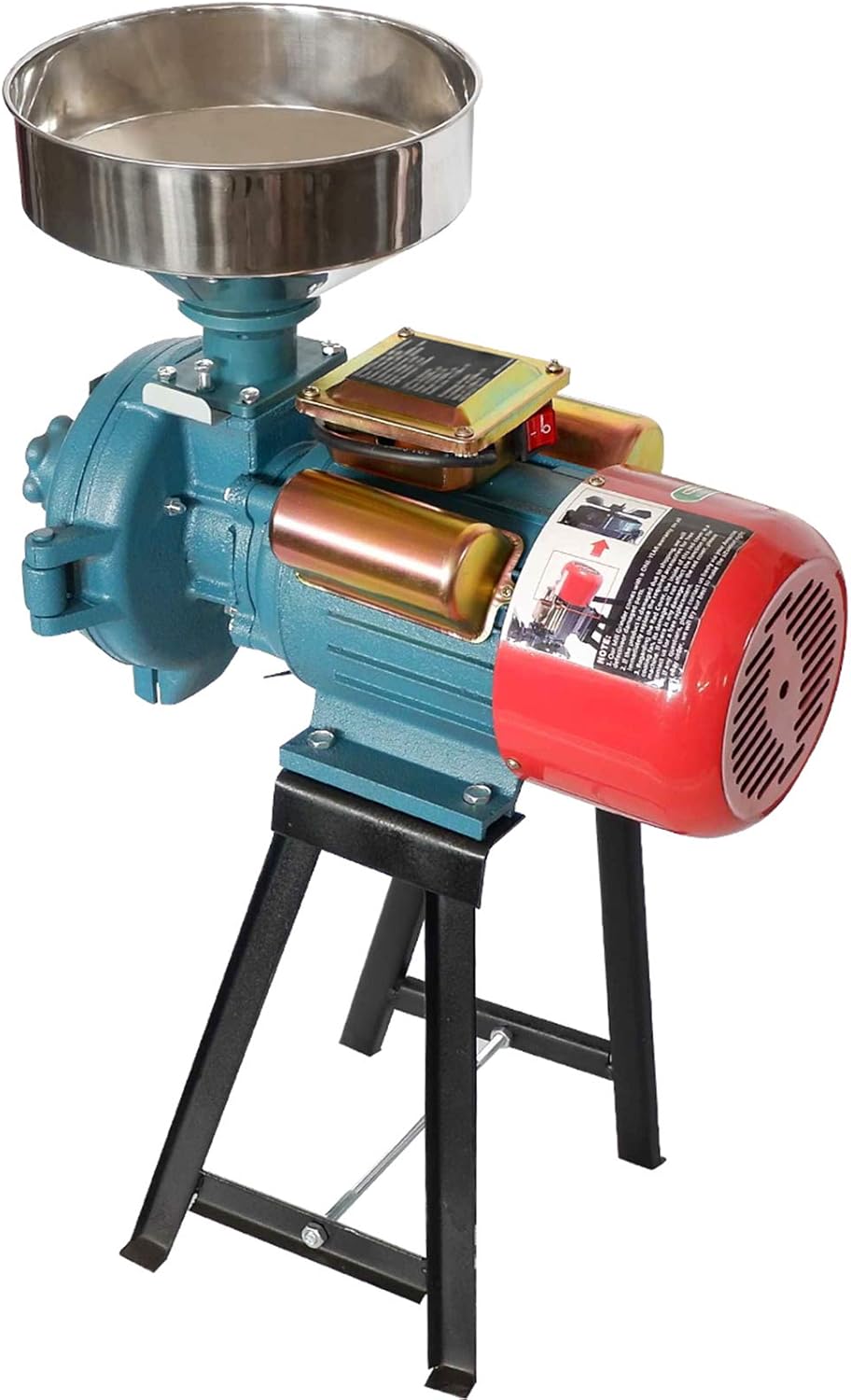 MOONCOOL Electric Grain Mill Wet Dry Mill Grinder 3000W, 110V Commercial Grain Grinder Machine for Cereals Rice Corn Grain Wheat Feed Mill with Funnel