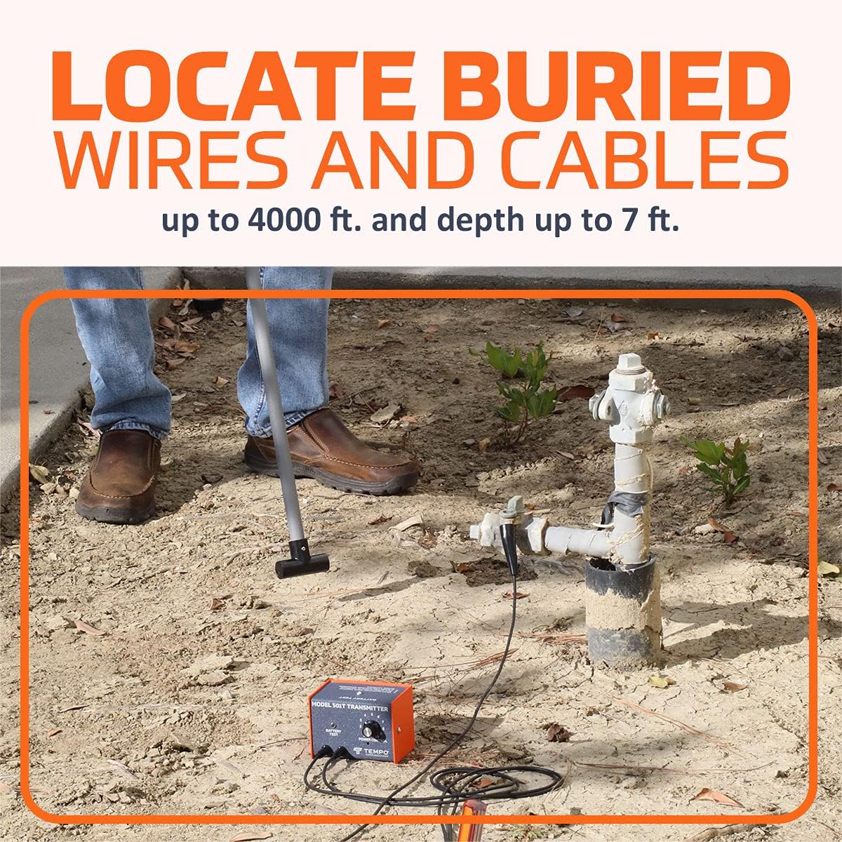 Tempo Communications 501 Tracker II Underground Cable Locator - Locate Underground Wires, Cables, Pipes & Conduit (Latest Model)