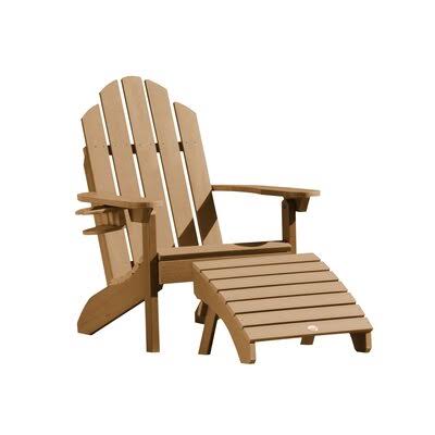 Rialto Plastic Adirondack Chair with Ottoman Color: Toffee