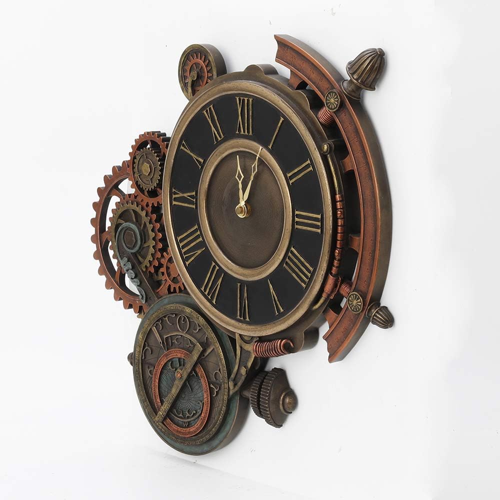 Mechanical Steampunk Astrolabe Star Tracker Wall Clock 17 Inch