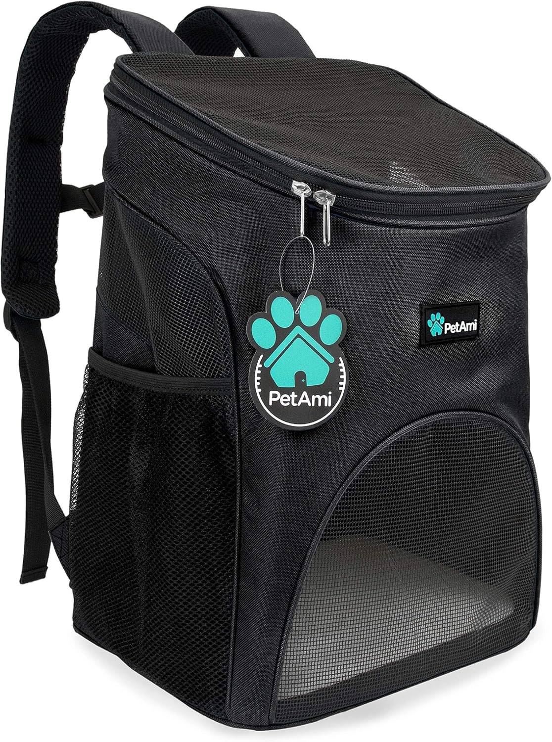 PetAmi Premium Pet Carrier Backpack for Small Cats and Dogs | Ventilated Design, Safety Strap, Buckle Support | Designed for Travel, Hiking & Outdoor Use (Heather Gray)