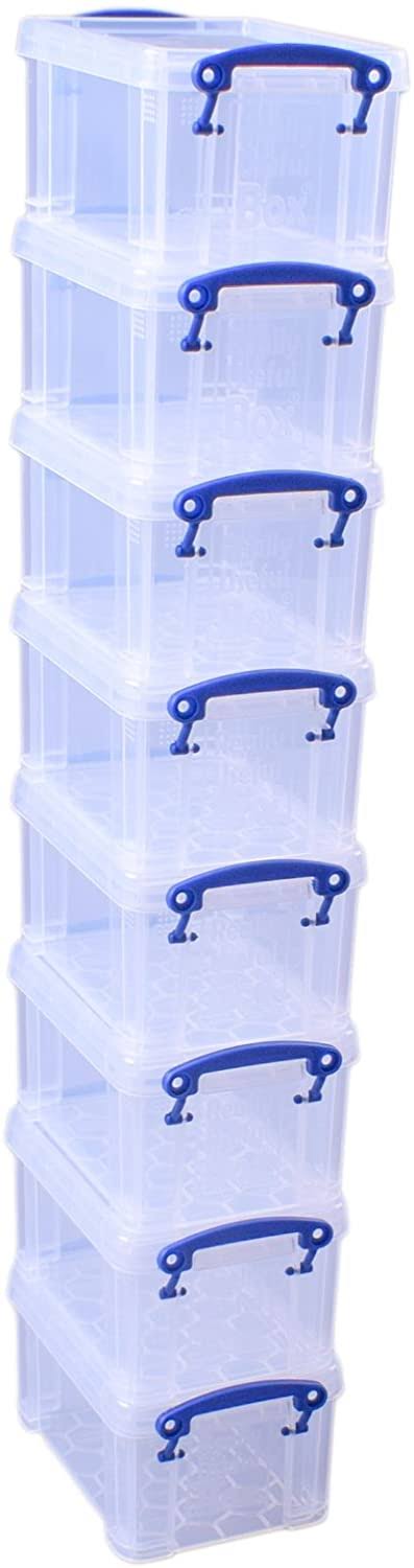 Really Useful Storage Box 0.7 Litre Clear (Pack of 8)