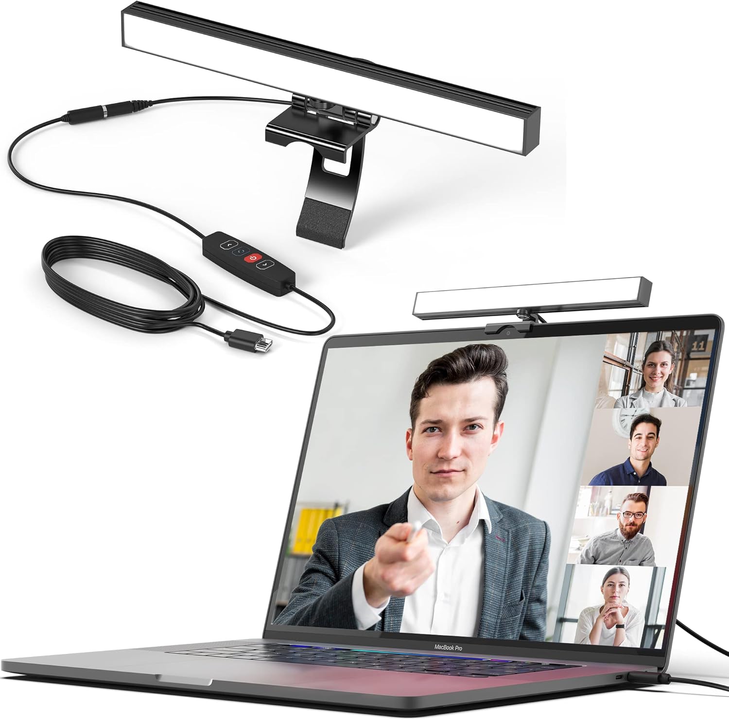 HumanCentric Video Conference Lighting, Webcam Light and Zoom Light for Streaming, Monitor and Laptop Light for Video Conferencing, Remote Work Zoom Lighting for Computer, Powered By USB-C, Single Kit Pack of 2
