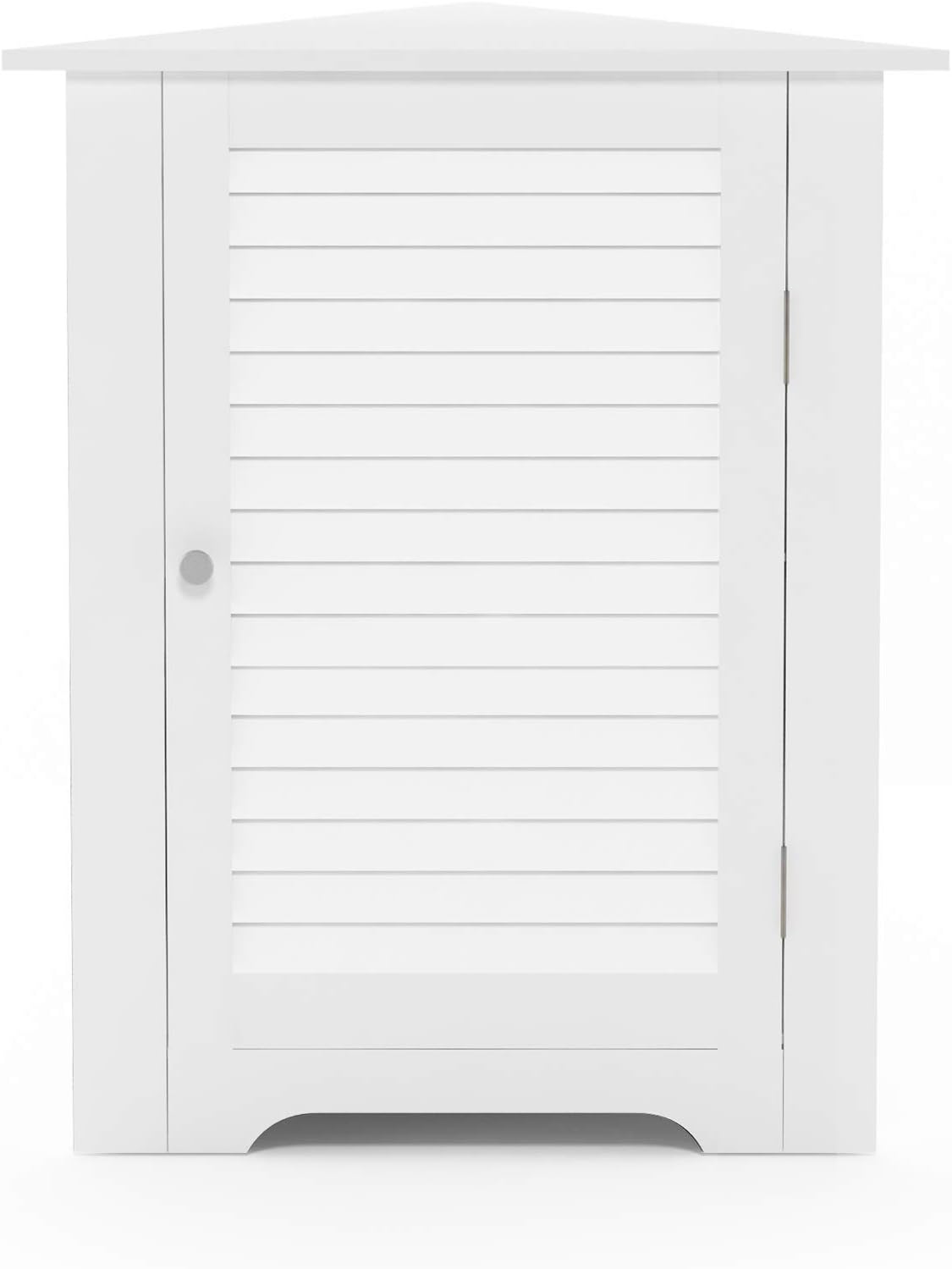 Furinno Indo Corner Louver Door Cabinet, White Pack of 2