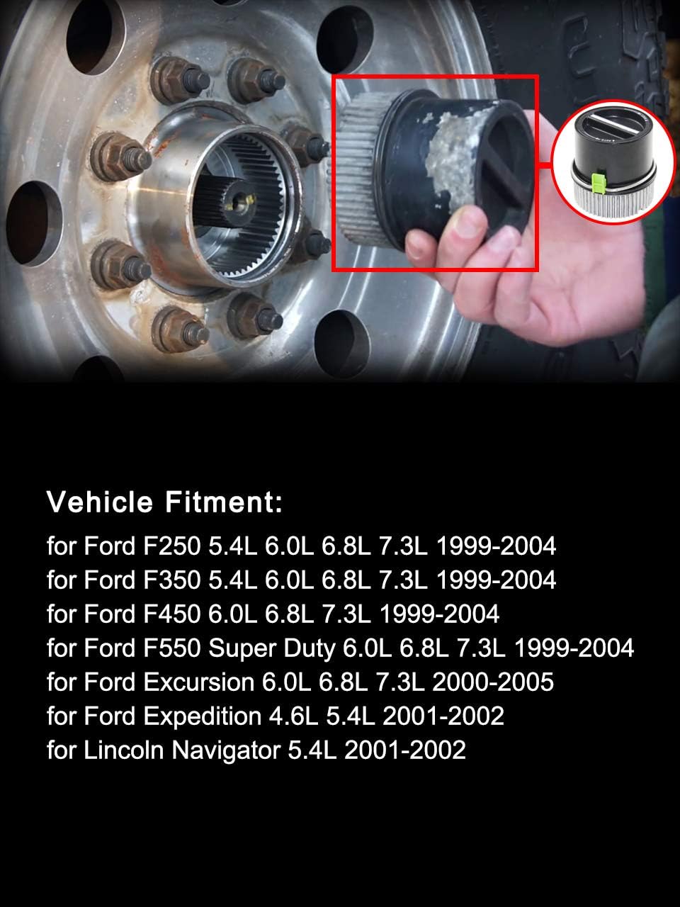 Pair of 2 PCS 4WD Auto Locking Hub Left & Right Fits for Ford F-250 F-350 F-450 F-550 1999-2004, Excursion 2000-2005, Ford Expedition Lincoln Navigator 2001-2002 Replace# 1C3Z3B396CB 600-203