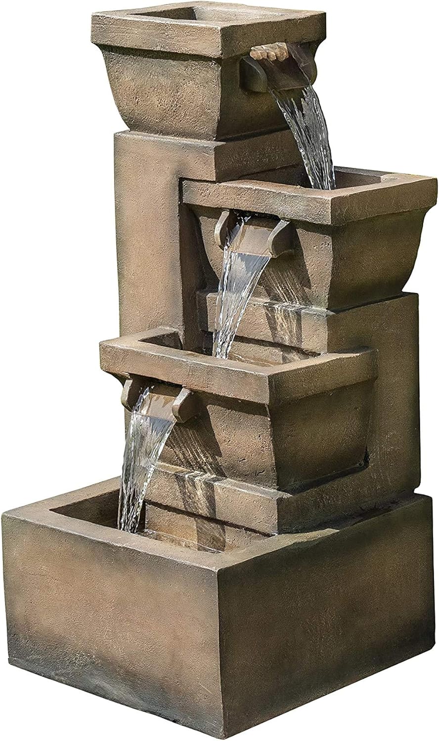 Bond Manufacturing Bond Y98392 Vetozza Cascading Fountain, 42.72H 14.57W 15.95D, Clay
