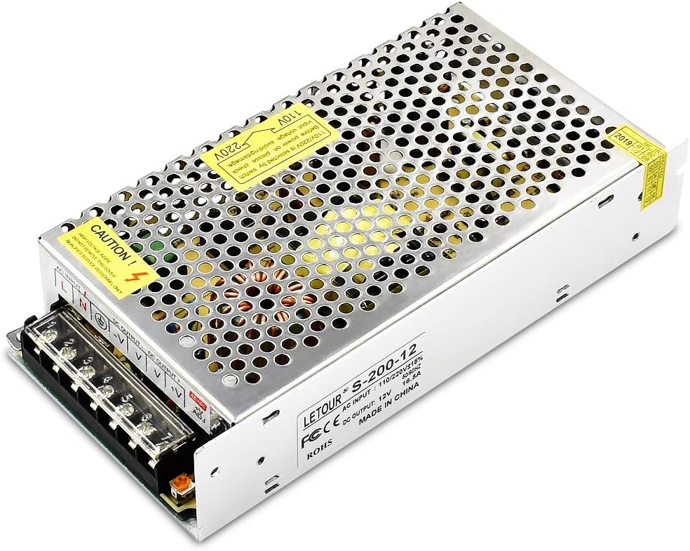 DC Power Supply 12V 50A AC 96V-240V Converter DC Adapter Universal Regulated Switching Power Supply 12Volt 600W LED Power Supply for LED Strip,CCTV, Radio, Computer Project(12V 50A 600W)