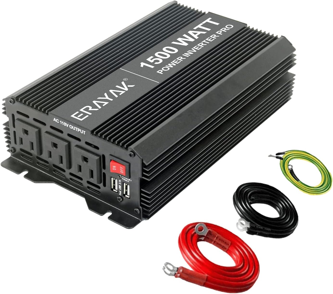 ERAYAK 1500W/3000W Power Inverter 12v to 110v with 3 AC Outlets and Dual 3.1A USB Ports, Inverter for Car Truck RV Solar, Professional-Grade Voltage Converter Modified Sine Wave Inverter