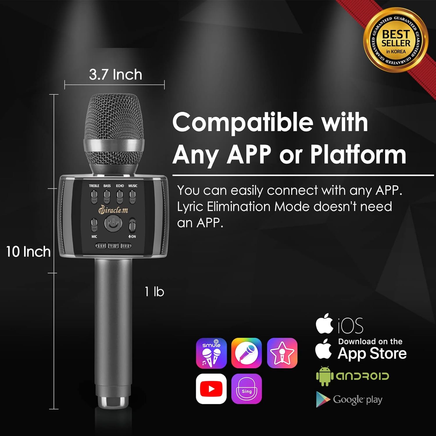M75 - Bluetooth Karaoke Microphone - Bluetooth Microphone Wireless - Wireless Microphone Karaoke - Microphone for Kids and Adults - Carpool car Karaoke Microphone with Speaker - Karaoke mic Pack of 2