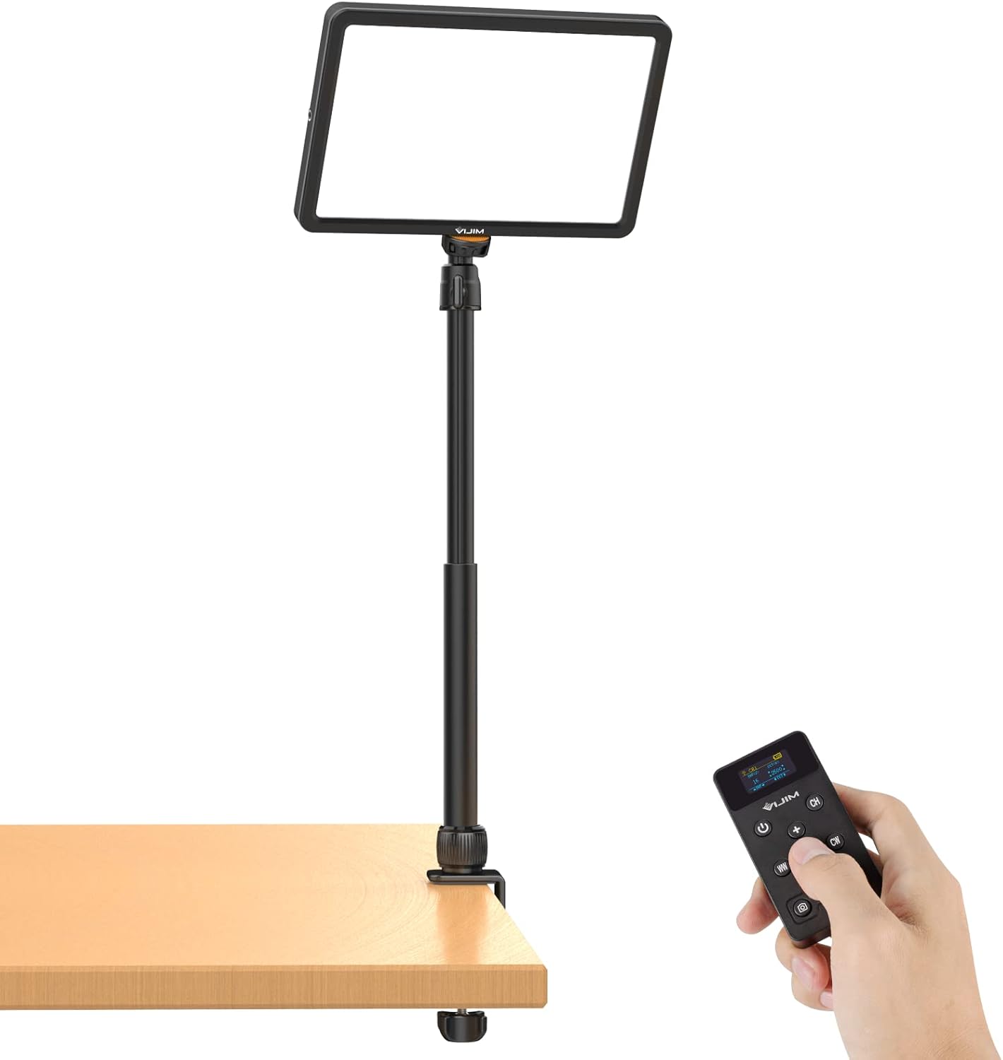 JUSMO LED Streaming Key Light, Studio Desktop Lighting Temperature and Brightness Remote Control-Adjustable, LED Video Light Soft Panel for Streaming, Recording, Video Conferencing (K12) Pack of 2