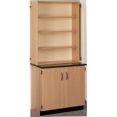 Stevens ID Systems Science 2 Door Storage Cabinet Color: Black, Finish: Natural Oak