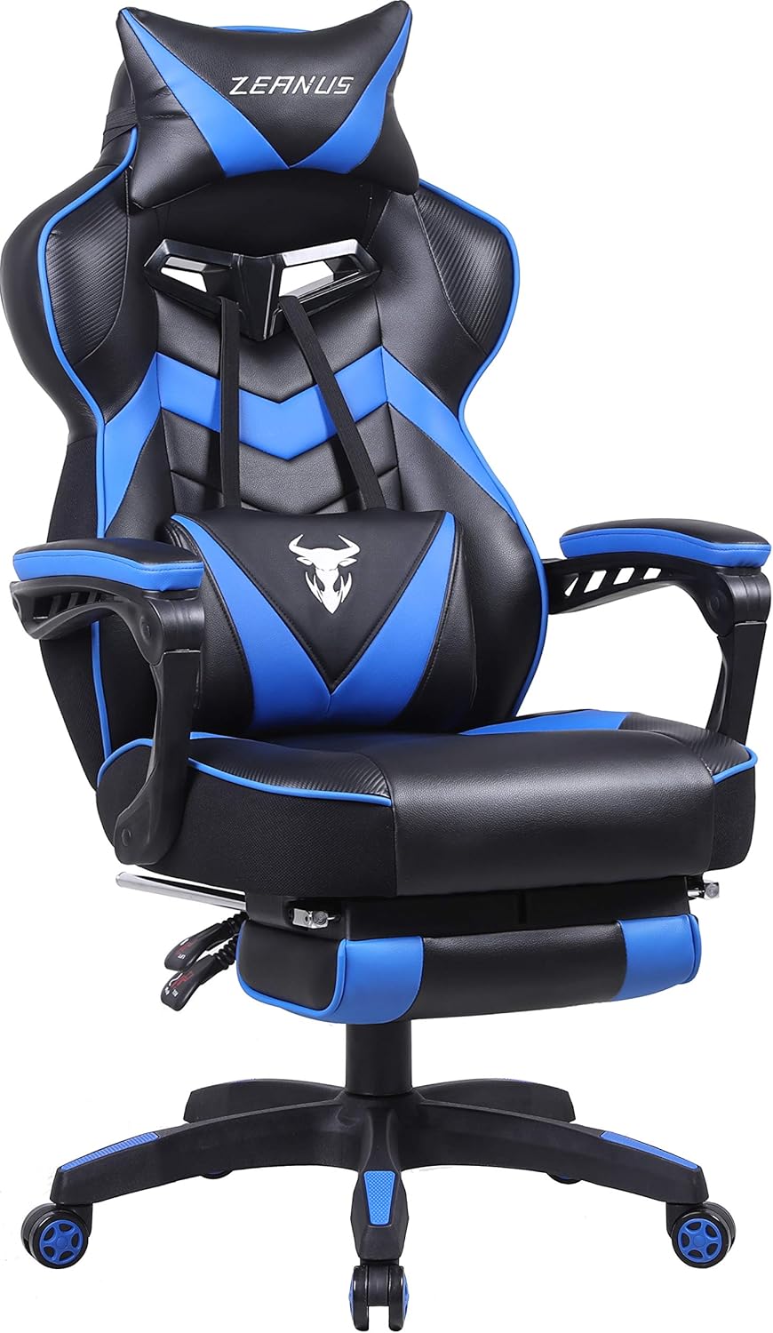 Gaming Chairs for Adults, Recliner Computer Chair with Footrest, Massage Gaming Chair, High Back Gaming Desk Chair, Ergonomic Gaming Computer Chair, Office Gamer Chair Recliner, Racing Gaming Chair