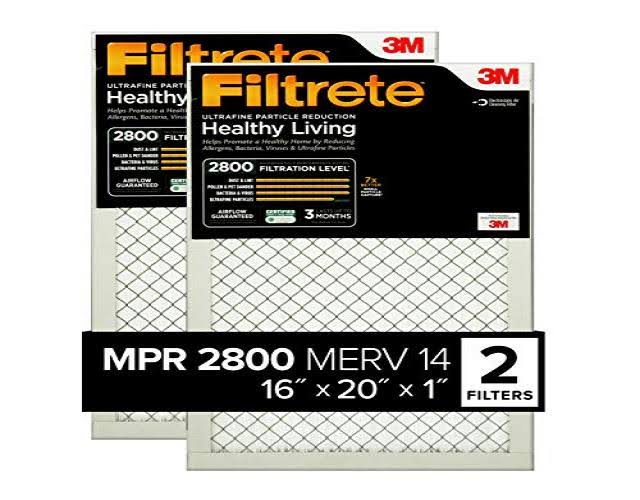 Filtrete 16x20x1 MPR 2800, Ultrafine Particle Reduction AC Furnace Air Filter, 2