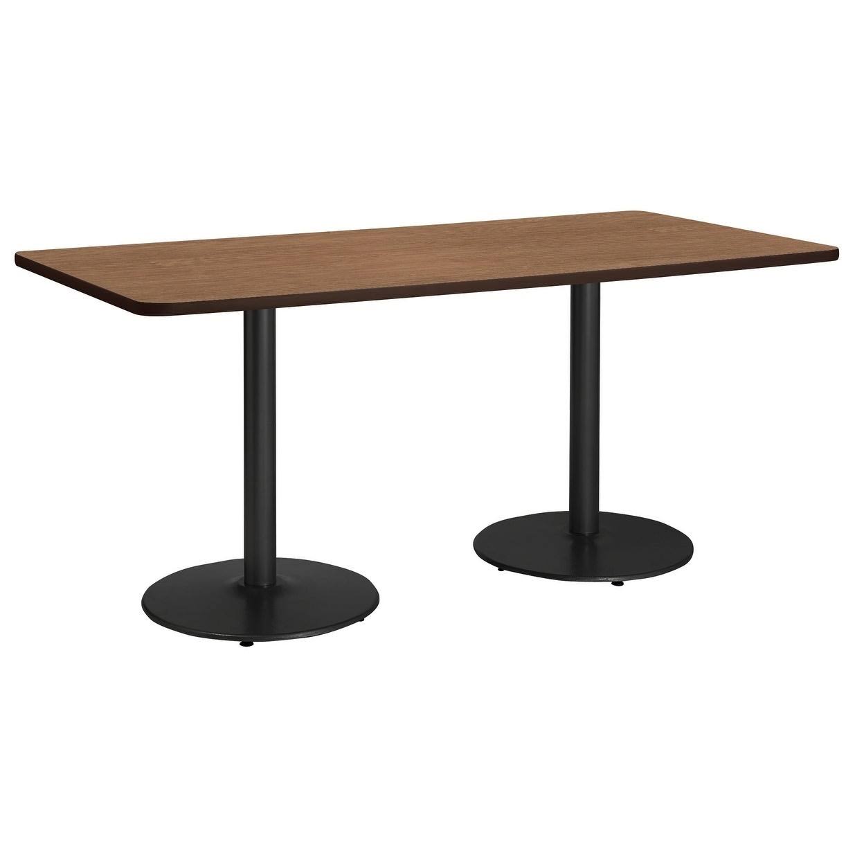 KFI Mode 30x22 x 72x22 Breakroom Table - Cherry - Black Base - 36x22 Counter Height