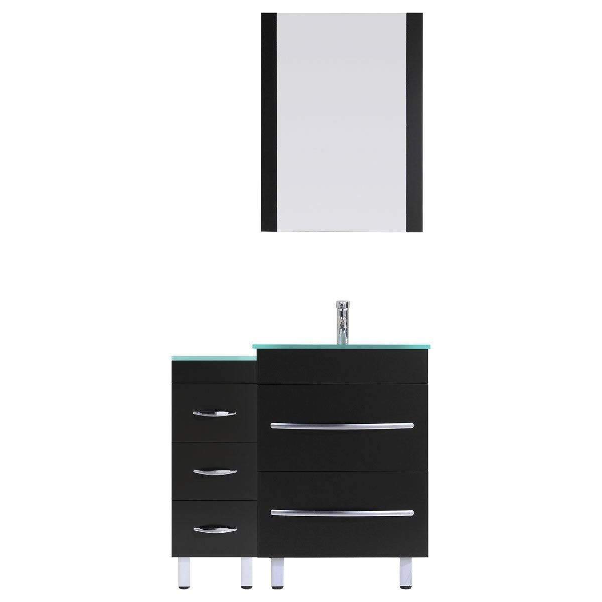 LessCare 36 Black Vanity Set - One 24 Sink Base, One 12 Drawer Base (LV4-C1-36-B)