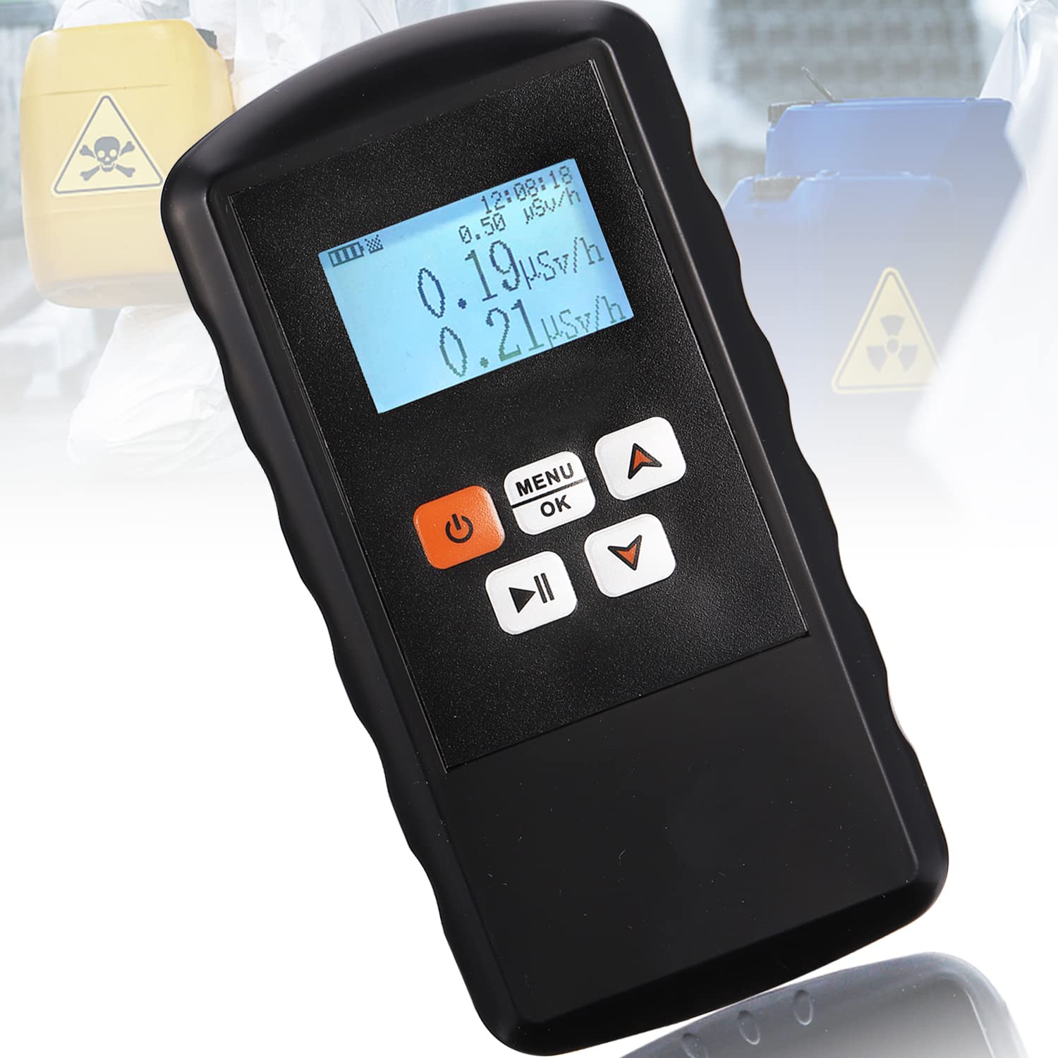 Crispaire Nuclear Radiation Detector Geiger Counter Dosage Alarm Device Dosimeter Monitor Portable Digital Meter High Sensitivity (Classic Black Version)