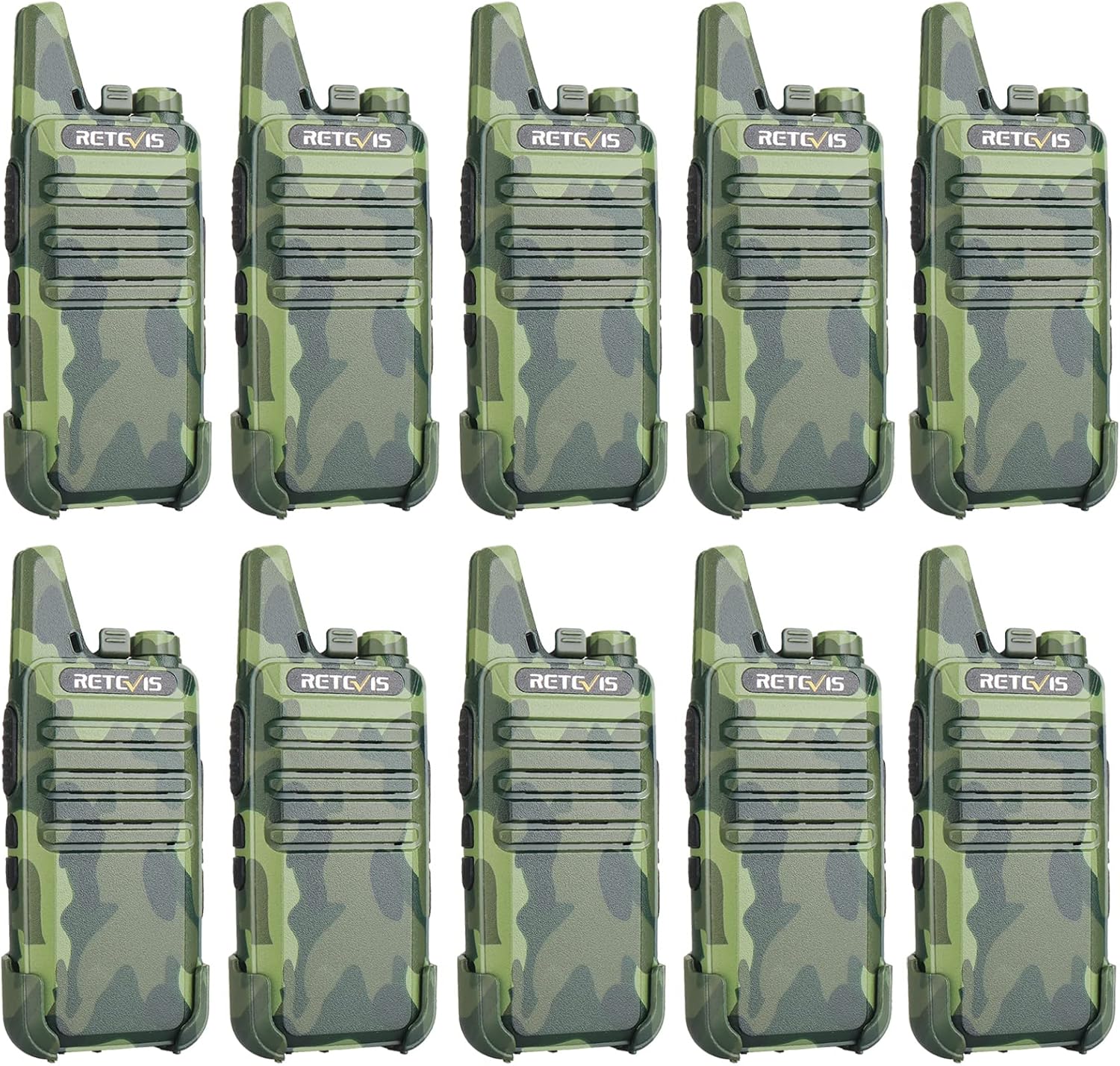 Retevis RT22 Walkie Talkies Rechargeable,Long Range Two Way Radio,2 Way Radio for Adults, Handsfree VOX Mini, for Business Office School Church Restaurant Retail(Black,10 Pack)