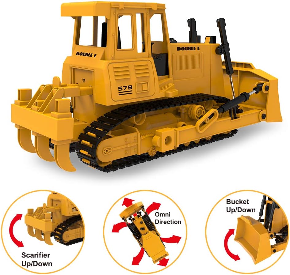 Mostop RC Bulldozer 2.4G RC Loader Tractor Crawler Bulldozer Remote Control Construction Vehicle for Kids Pack of 2