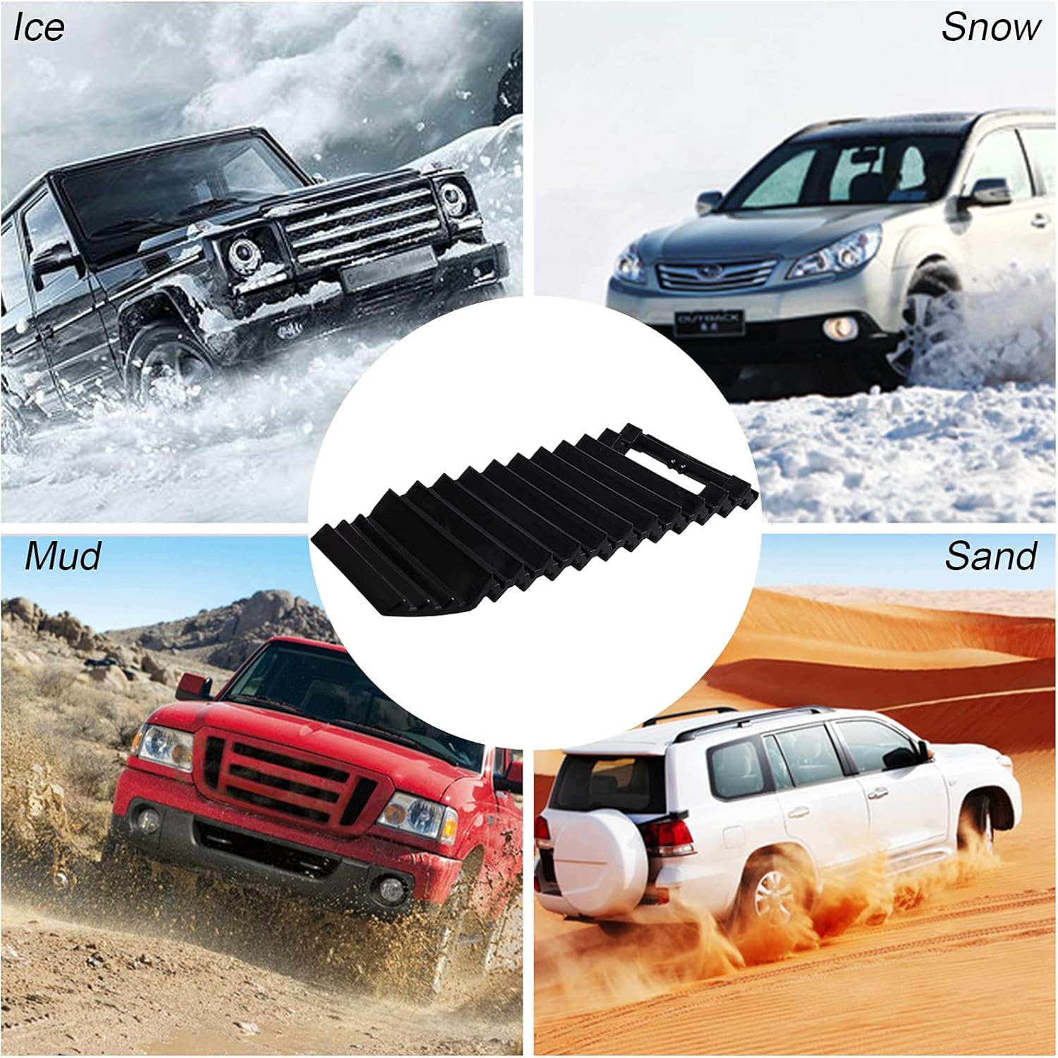 Recovery Traction Boards for Snow, Sand, Mug, Offroad Recovery Gear 4x4 Tire Traction Mats Pack of 2 , Offroad Recovery Kit Traction Pad Apply to Car