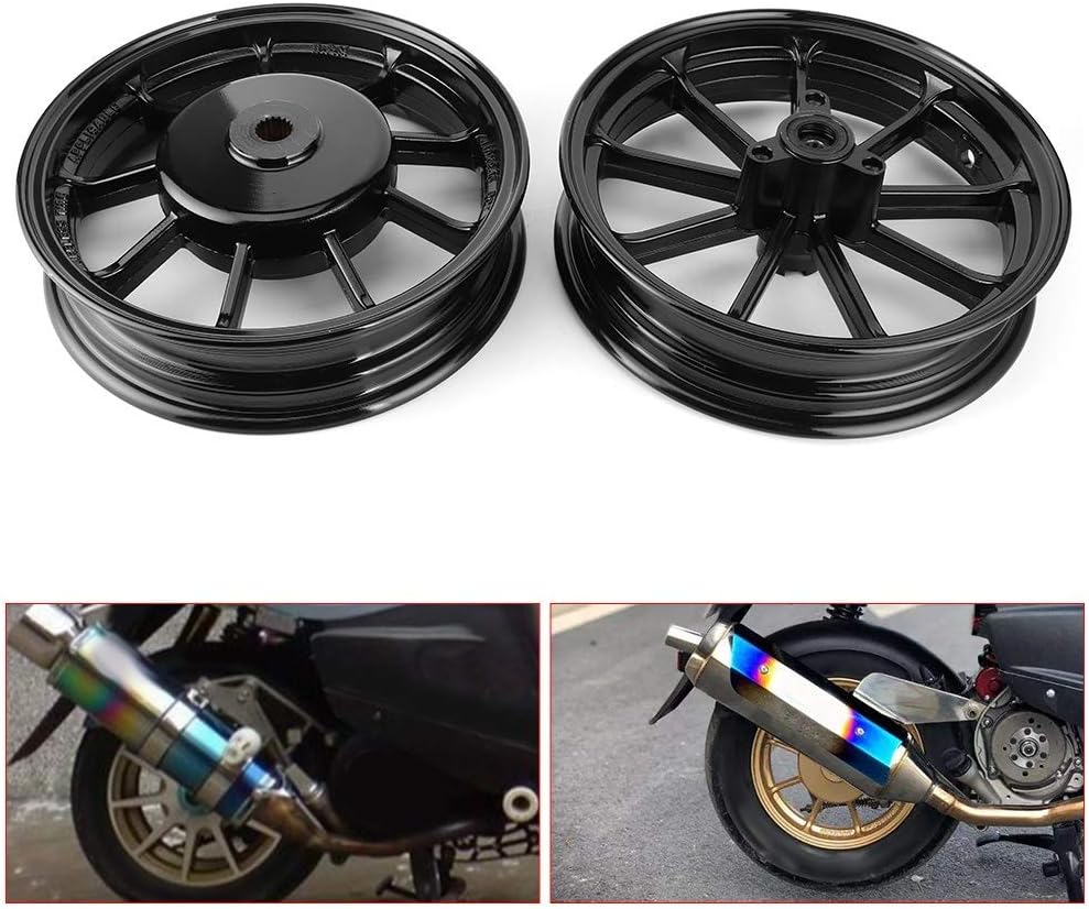 Acouto Wheel Disc Brake, 9 Spoke Motorcycle Wheel Rims Disc Brake 10in Wheel Hub Aluminum Alloy Motorbike Accessory Fit for JOG50 JOG Z/R 3KJ 3YJ ZR