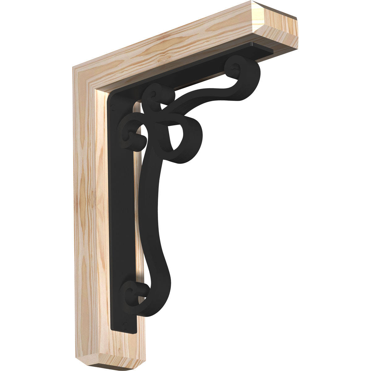 Ekena Millwork 3 1/2 inchw x 16 inchd x 19 inchh Orleans Craftsman Ironcrest Smooth BRACKET, Douglas Fir (2 inchw x 12 inchd x 1