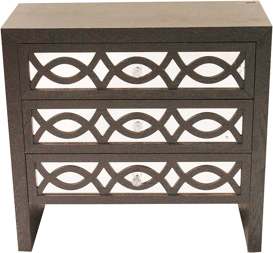 Heather Ann Creations Handcrafted Contemporary 3 Drawer Accent Storage Chest Console, 31.5