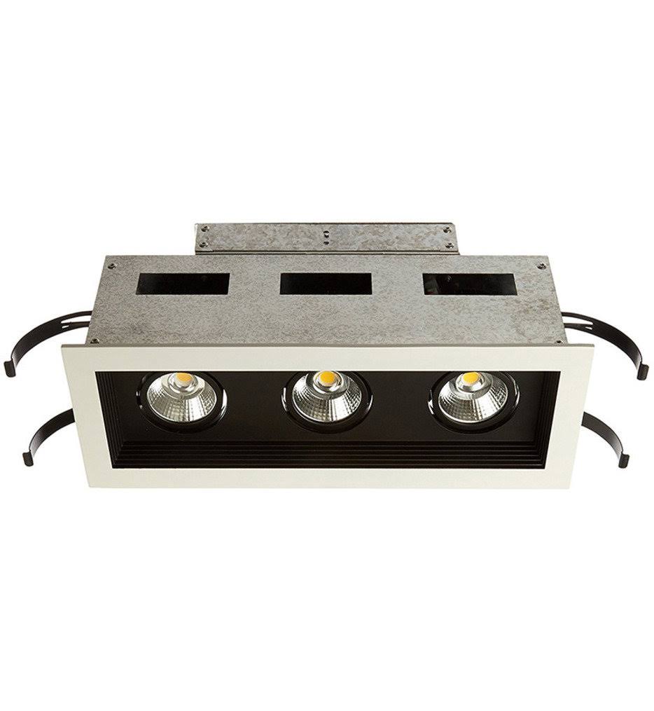 WAC Lighting 3-Light Mini Multiple LED Three Light Remodel Housing with Trim and Light Engine in Black MT-3LD311R-W935-BK