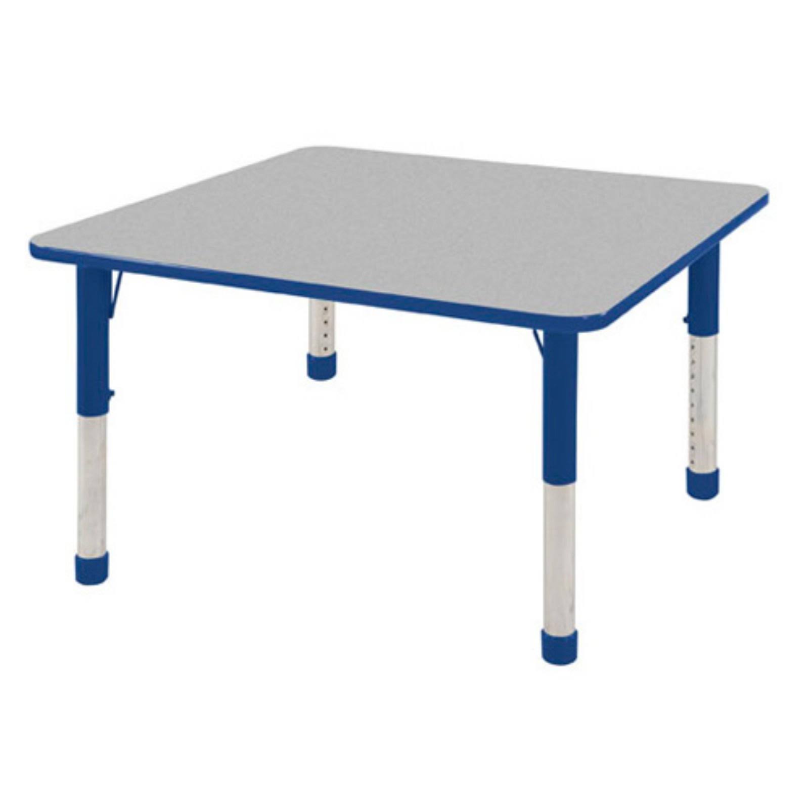 Ecr4kids 48x22 x 48x22 Adjustable Square Activity Table, Grey/Blue - Chunky