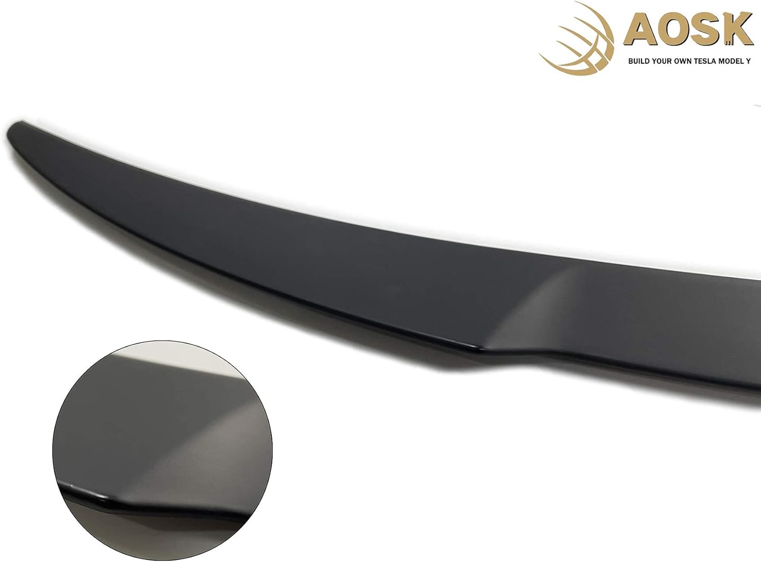 AOSK for Tesla Model Y Spoiler Wings OEM Style ABS for 2020-2021 Tesla Model Y Rear Trunk Spoiler Lip Tail Wing Rear Trunk Lid (V-Shape Matt Black)