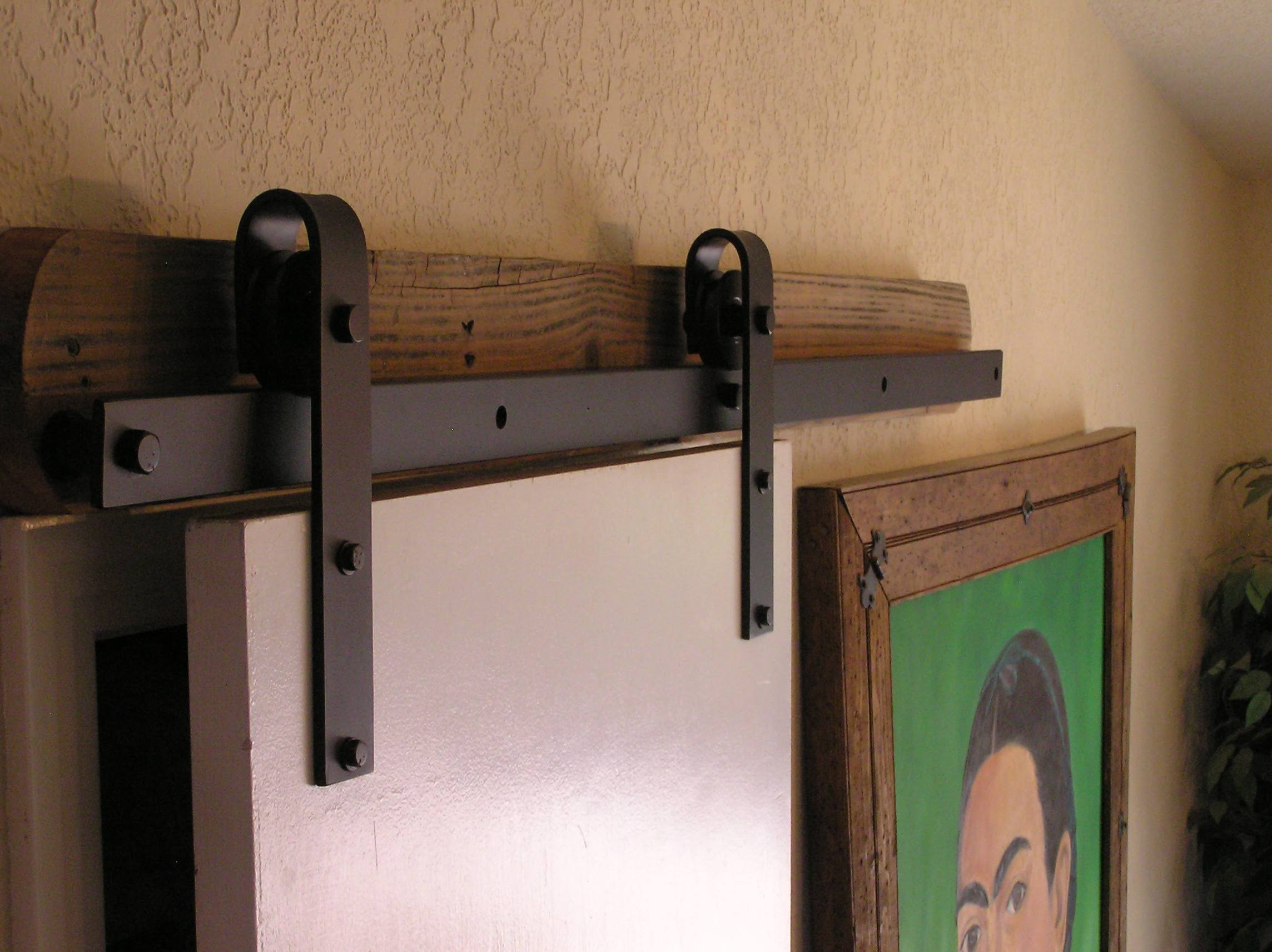 Agave Ironworks Door Track Kit Smooth Track Flat Black 6 Foot