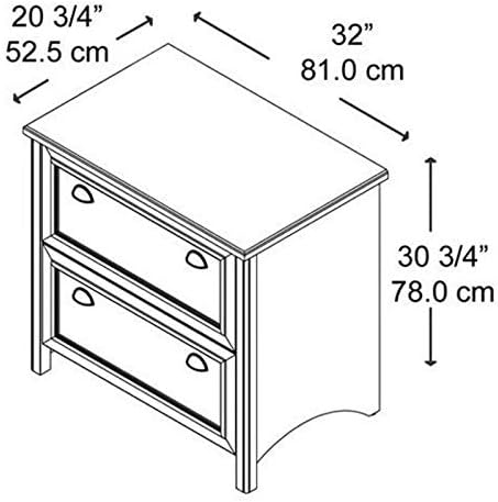 Bowery Hill 2 Drawer Lateral Wood File Cabinet in Distressed Black and Cherry, Full-Extension Drawers