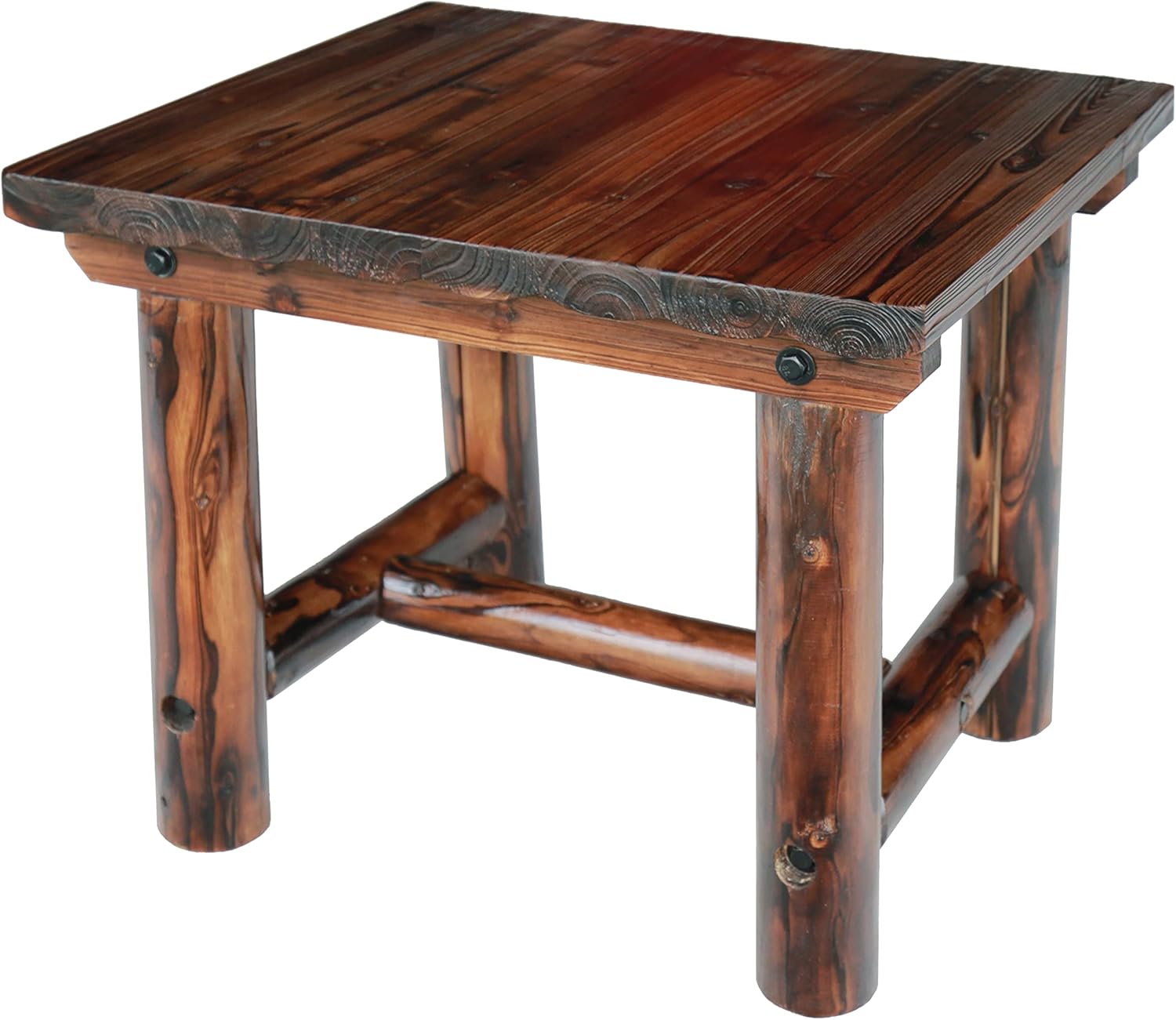 Leigh Country TX 96012 Char-Log Side Table, Brown Pack of 2