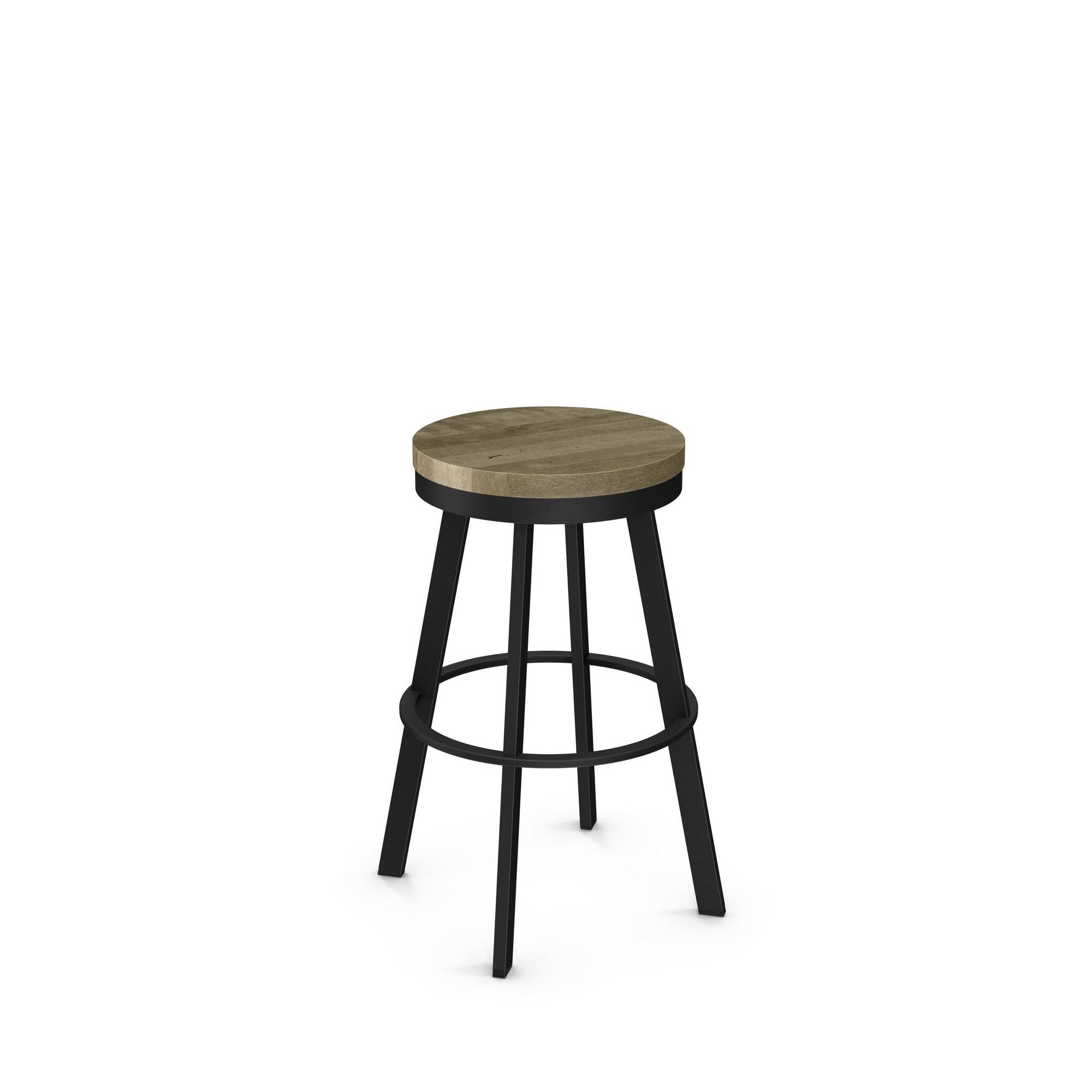 Amisco Warner Swivel Counter Stool, Beige/Black, 25x22
