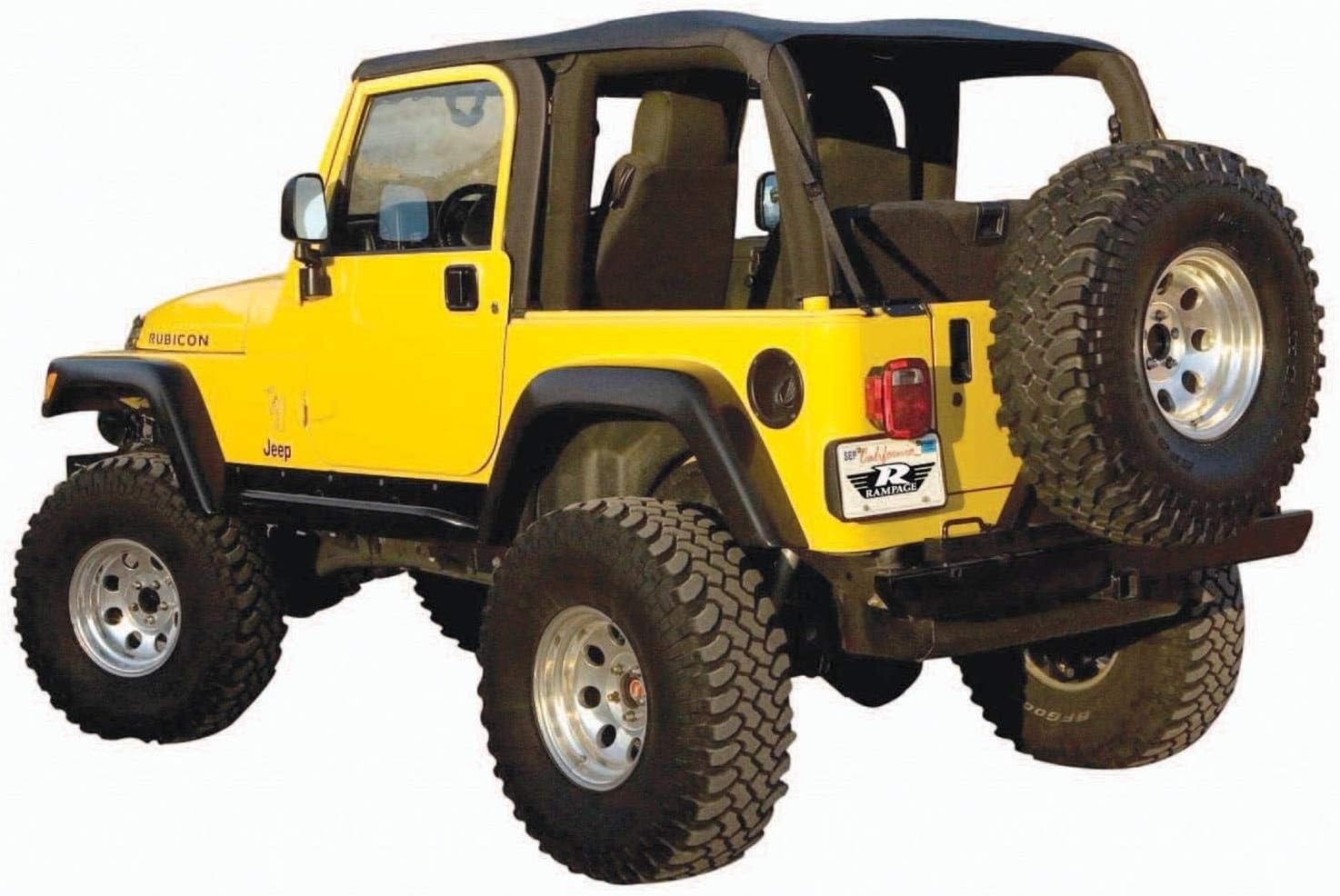Rampage Products 109535 Frameless Trail Top for 1997-2006 Jeep Wrangler TJ, Black Diamond w/Tinted Windows