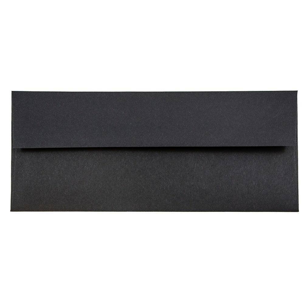 Jam Paper #10 Business Envelopes, 4.125 x 9.5, Black Linen, Bulk 500/Box (900921796H)