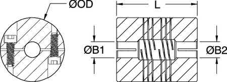 Ruland Manufacturing PCMR19-5-5-A Coupling,4 Beam Clamp,bore 5 x 5 mm