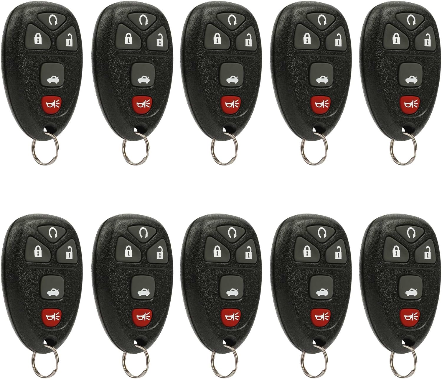 Car Key Fob Keyless Entry Remote fits Chevrolet, Buick, Pontiac, Saturn (22733524), Bulk Lot of 10