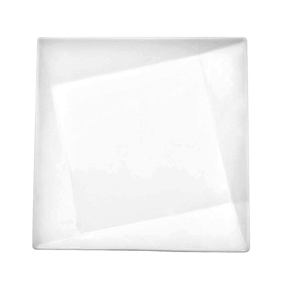CAC China QZT-207 Crystal 7-1/2-Inch Super White Porcelain Square Plate, Box of 24