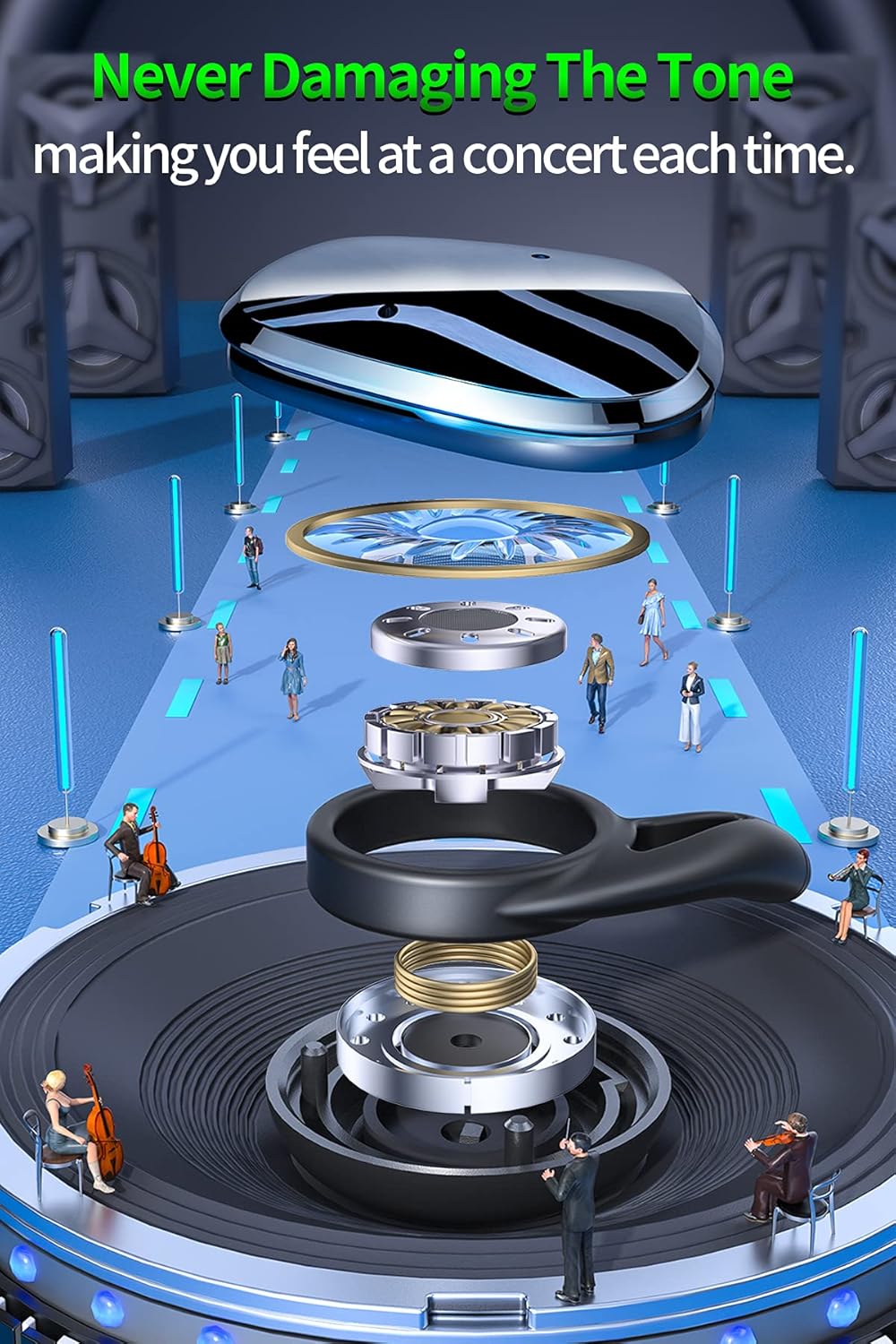 Bscame Wireless Earbuds with Earhooks,Sport Bluetooth Headphones in Ear with Charging Case Charge Phone,IPX7 Waterproof,TWS Deep Bass Stereo Headsets with Mic for Running Workout Exercise Gym(Gray) Pack of 2