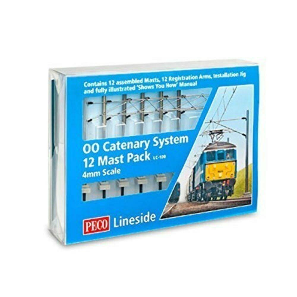 Peco - Catenary System Startup Pack - 12 Each Masts, Registration Arms, Installation Jig u0026 Guidebook - 552-LC100