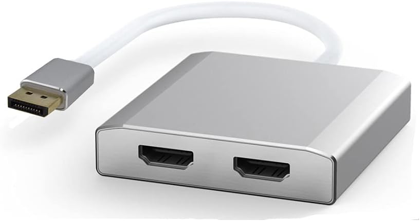 WJESOG Displayport to Dual Displayport MST Hub DP to 2 DP Splitter Multi Stream Transport Hub, for Windows Pack of 2