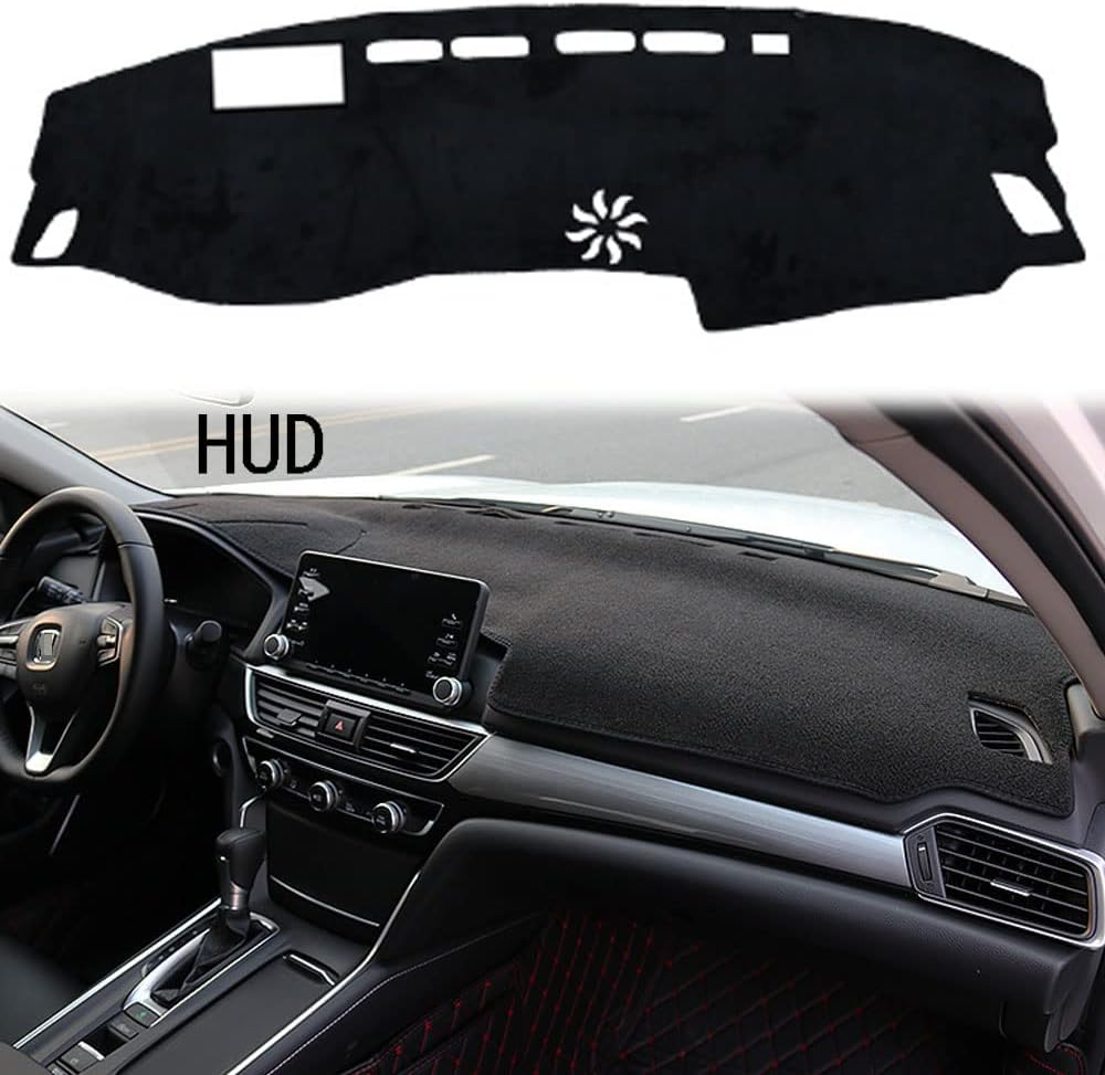 XHQ for Honda Accord Dashboard Sunshade Mat Cover Fit for Accord 2018 2019 2020 2021 2022 Nonslip No Glare Dash Protect Cover Without HUD Function (Red Edge)