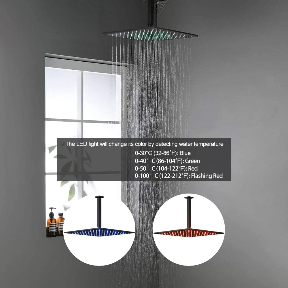 AYIVG Ceiling Rain Thermostatic Shower System Bathroom 12