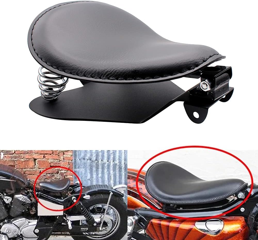 Motorcycle Crocodile Style Solo Seat Bracket Spring Base Black Bracket Base for Harley Honda Shadow Chopper Bobber Custom Dyna Spirit Sportster XL883 XL1200,Brown-Crocodile