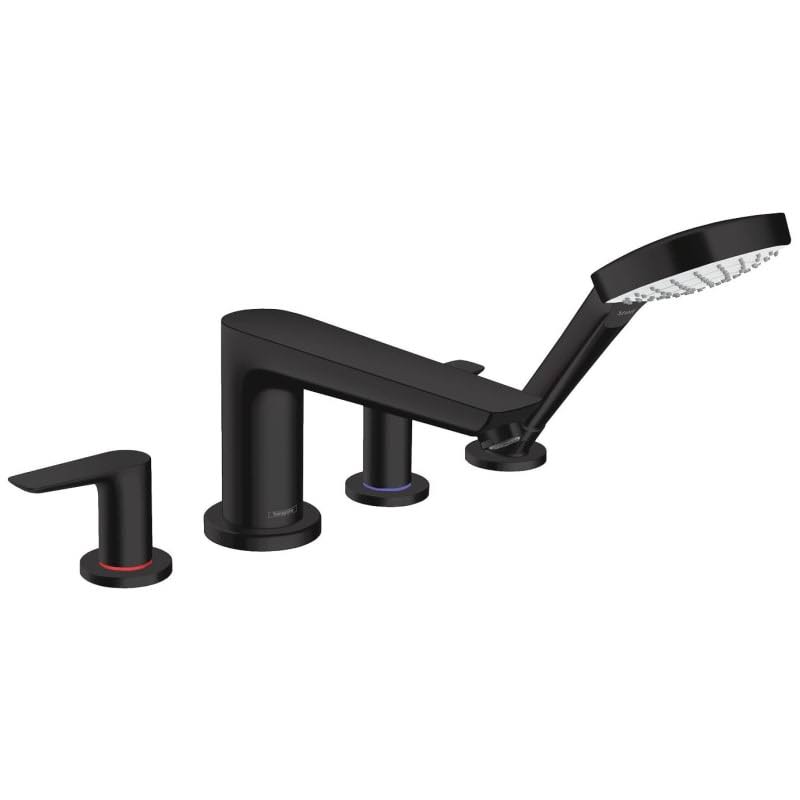 Hansgrohe Talis E 2-Handle Deck Mount Roman Tub Faucet with Hand Shower in Matte Black 71744671