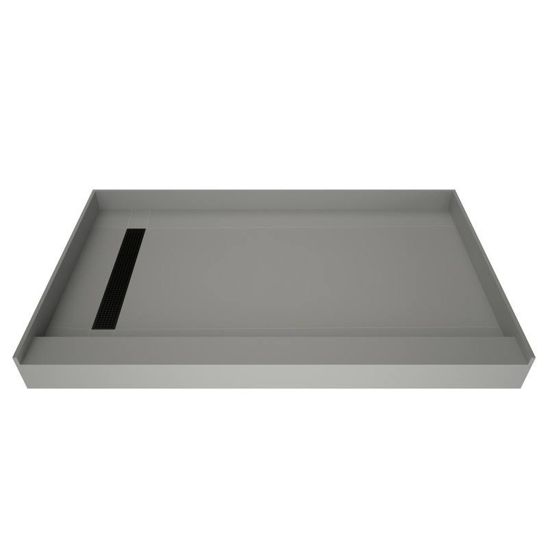 Tile Redi RT3260L-PVC-2.5 Redi Trench 60 inch x 32 inch Rectangular Shower Base, Black