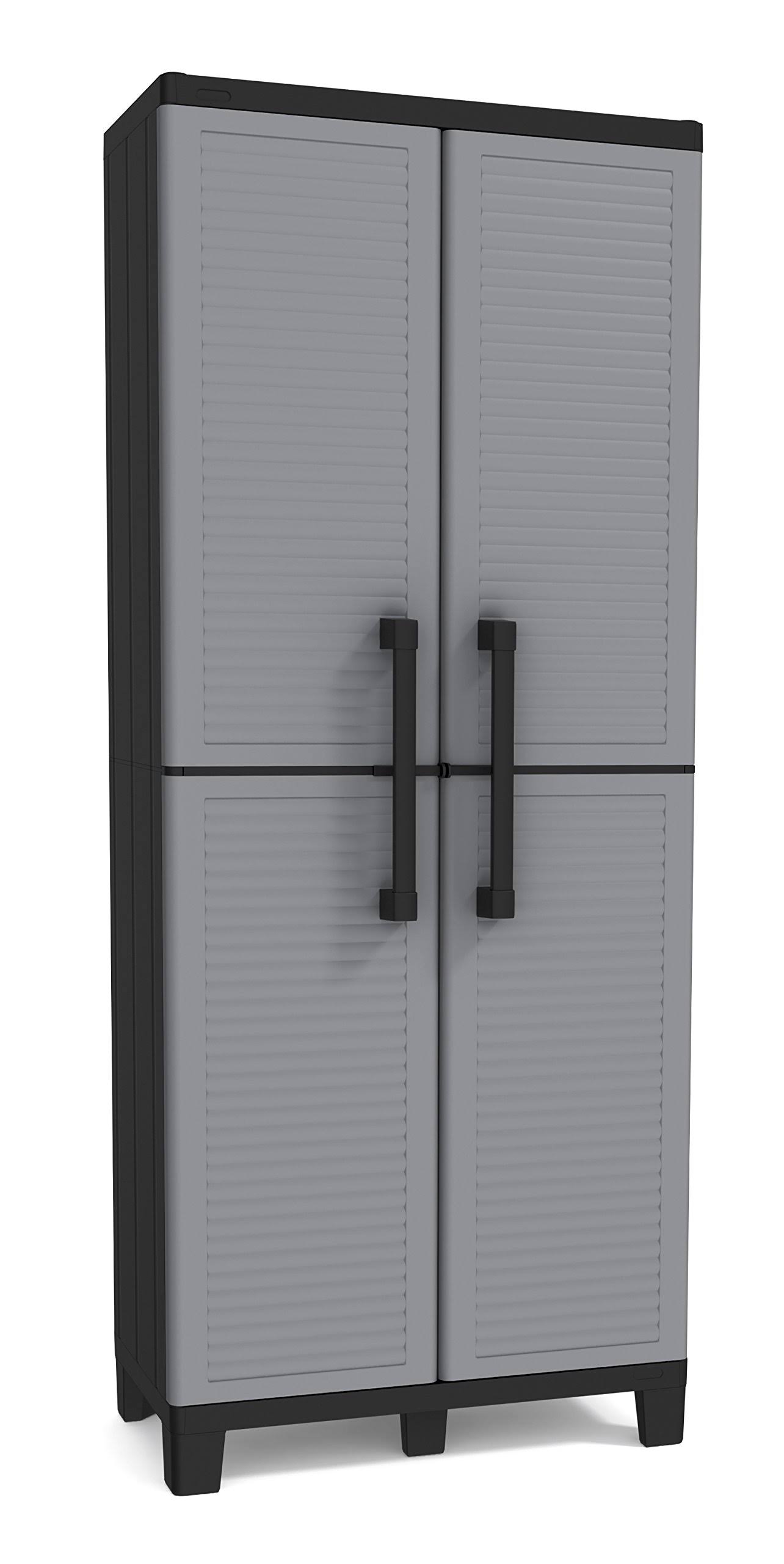 Keter Space Winner Garage Storage Resin Utility Cabinet, Gray