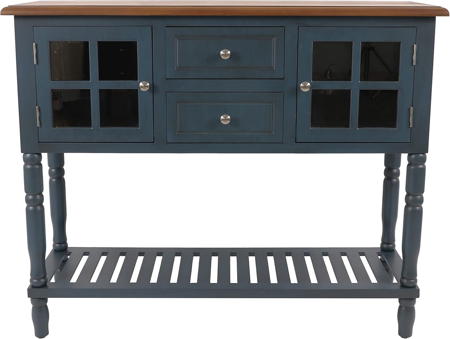Decor Therapy Westerman Jimco>Furniture-Accent, Antique Navy w/Wood Tone Top