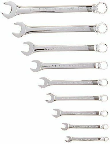 Blackhawk 9 Piece Combination Wrench Set Full Polish 9609PNB